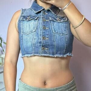 Highway Jeans Cropped Denim Vest